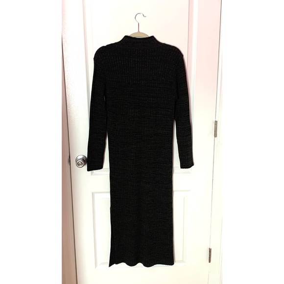 NWOT Black/Green Knitted Topshop Midi Dress 12/L - Picture 8 of 8